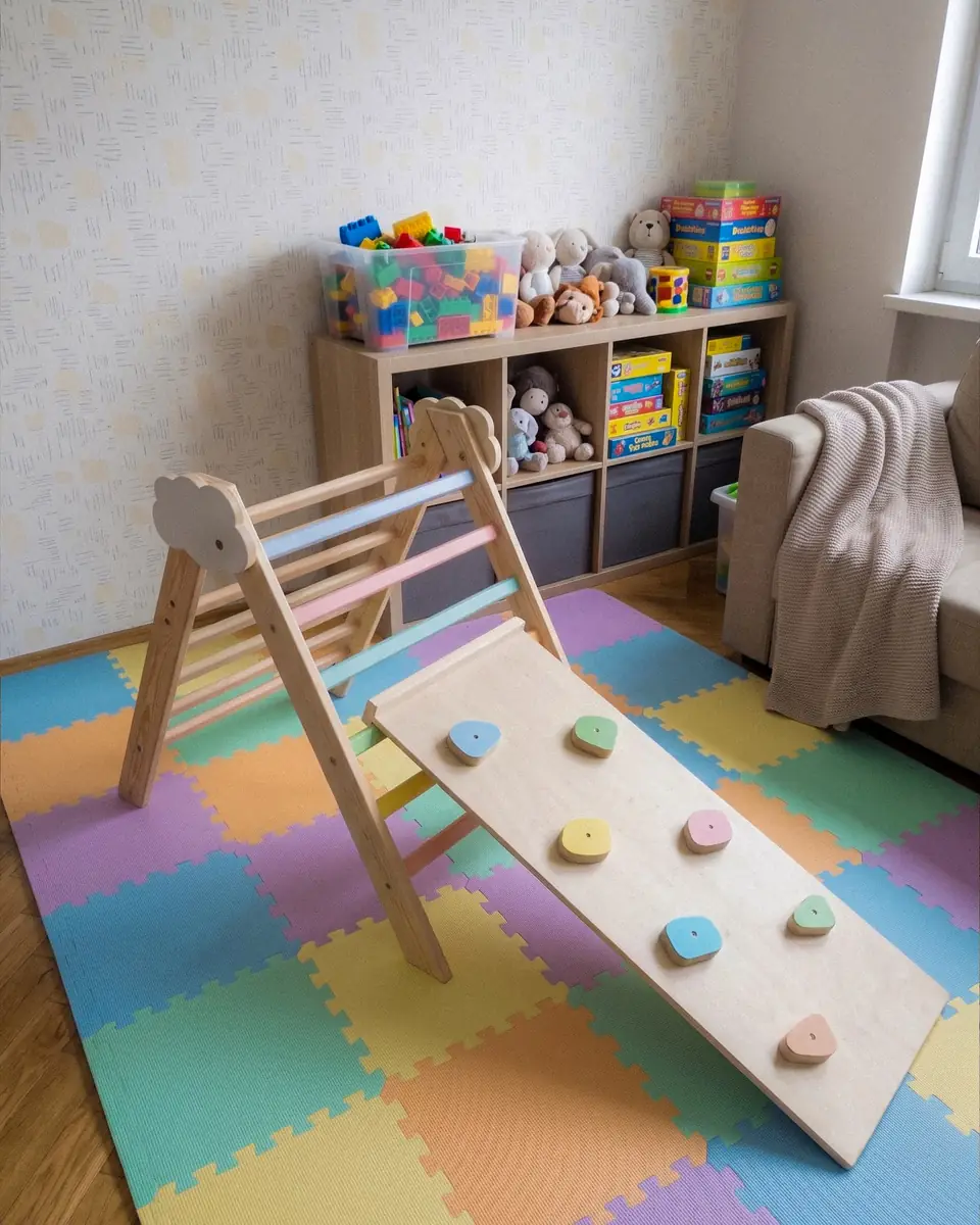 Barin Toys review of a foldable climbing frame with slide that fits easily into daily routines and can be stored away after play